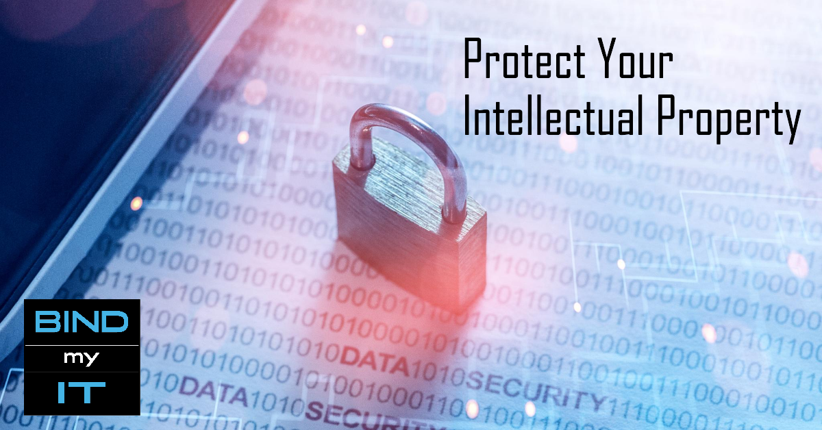 Image with a lock on top of data discussing intellectual property.